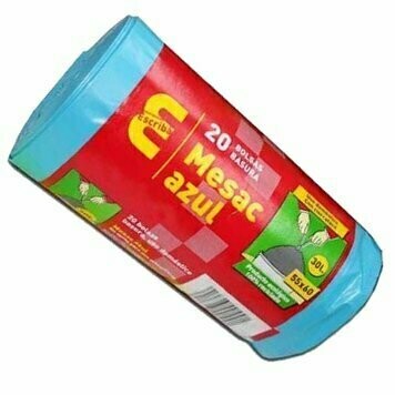 Bolsa basura doméstica AZUL cierre fácil 55x60 cm galga 120 (Rollo 20 unidades). Bolsa de basura para todo tipo de entidades ya sean empresas, profesionales o particulares. 100% reciclado. Bolsa basura doméstica AZUL cierre fácil 55x60 cm galga 120 (Rollo 20 unidades). Bolsa de basura para todo tipo de entidades ya sean empresas, profesionales o particulares. 100% reciclado.