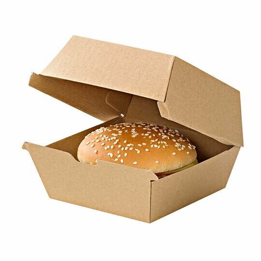 Caja KRAFT cartón Hamburguesa 17,8x15,5x8 cm (Caja 250 unidades)