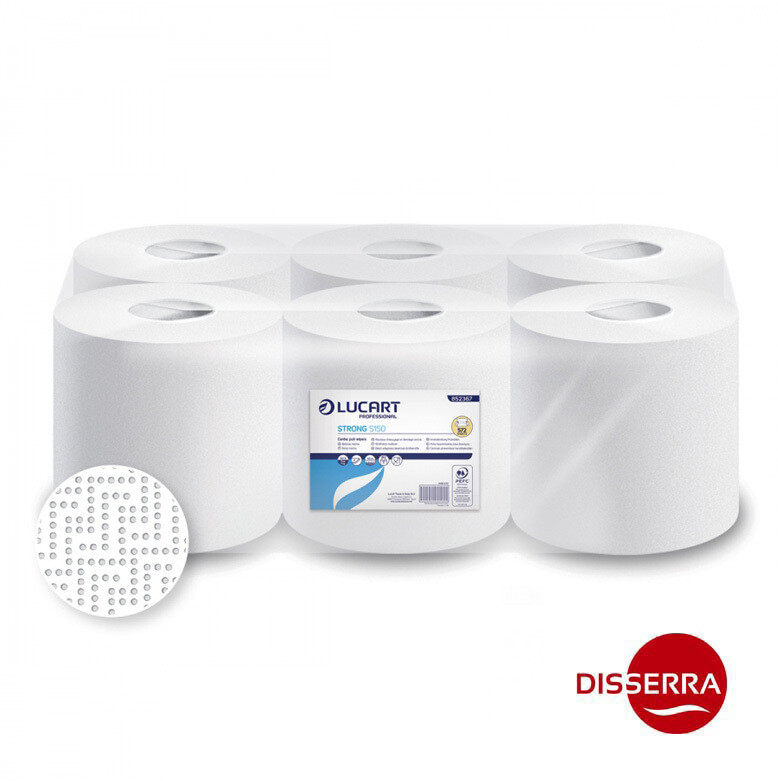 Secamanos STRONG S150 2 capas rollo 143 m Peso 964 grs/rollo (Paquete 6 uds).Strong son productos realizados con el 100% de fibras de celulosa virgen. Resultado alto rendimiento y calidad excelente. Secamanos STRONG S150 2 capas rollo 143 m Peso 964 grs/rollo (Paquete 6 uds).Strong son productos realizados con el 100% de fibras de celulosa virgen. Resultado alto rendimiento y calidad excelente.
