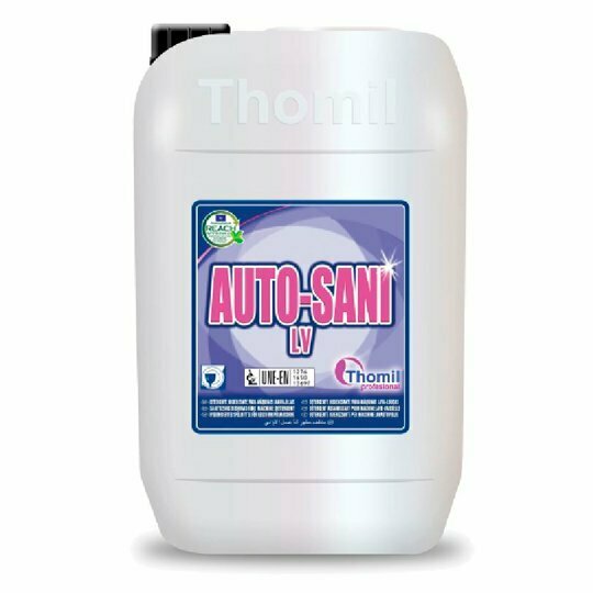 Detergente higienizante AUTO SANI LV (Jerrican 25 kg).Detergente indicado especialmente para máquinas lavavajillas, lavadoras de cajas, maquinaria especial para el lavado de utensilios en Alimentaria.
