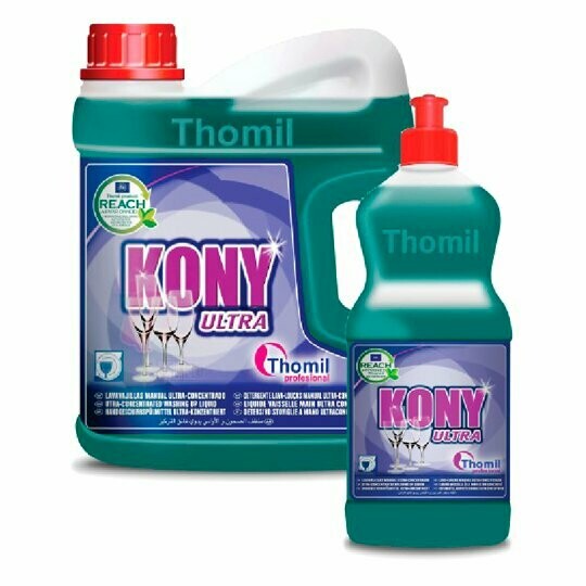 Lavavajillas manual concentrado KONY ULTRA (Botella 750 ml). Detergente espumante con elevadas propiedades desengrasantes. Concentrado. Gran poder de auto-secado. Biodegradable. Lavavajillas manual concentrado KONY ULTRA (Botella 750 ml). Detergente espumante con elevadas propiedades desengrasantes. Concentrado. Gran poder de auto-secado. Biodegradable.