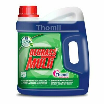 Desengrasante Gral DEGRASS MULTI (Garrafa 4 l). Detergente alcalino concentrado para la limpieza de superficies grasientas.
