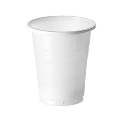 (DES) Vaso CAFÉ blanco plástico 100 ml (Ristra 100 unidades). Vaso para todo tipo de bebidas calientes y frías.