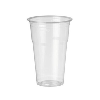 Vaso TRANSPARENTE plástico Ø80 mm 330 ml (Ristra 50 unidades). Vaso de plástico de un solo uso, ideal para fiestas, comidas populares, comedores comunitarios, etc.