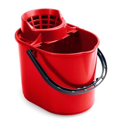 Cubo Fregar+Escurridor PIT RECTANGULAR ROJO 12 litros. Cubo con una cubeta para escurridor Ideal para manejo semiprofesional.