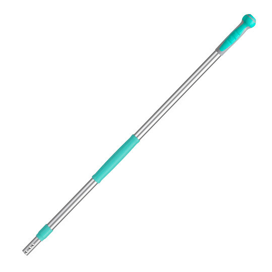 Mango ALUMINIO Telescópico VERDE  184 cm. Mango telescópico de aluminio con agujero, empuñadura ergonómica antideslizante y con tapón de colores. Extensible de 102 a 184 cm.