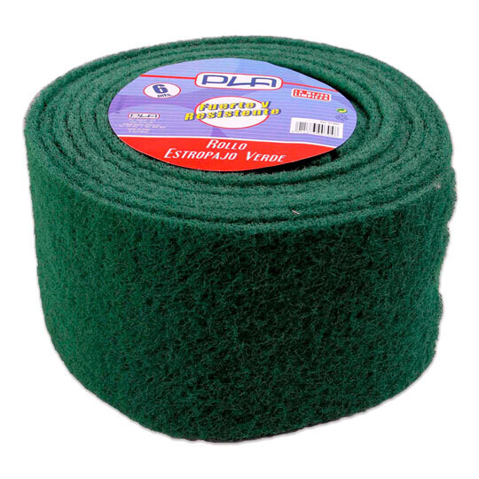 Fibra ABRASIVA DAVE verde rollo 6x0,15 cm. Especial para limpieza en colectividades, catering, cocinas industriales, hospitales, industria, hoteles y en general para limpiezas difíciles. Fibra ABRASIVA DAVE verde rollo 6x0,15 cm. Especial para limpieza en colectividades, catering, cocinas industriales, hospitales, industria, hoteles y en general para limpiezas difíciles.