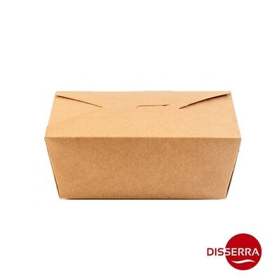 Caja Americana KRAFT TAKEAWAY 185x90x55mm 500 ml (Ristra 75 unidades)
Caja que se forma a partir de una pieza troquelada que se monta automáticamente doblando las solapas interiores y superiores.