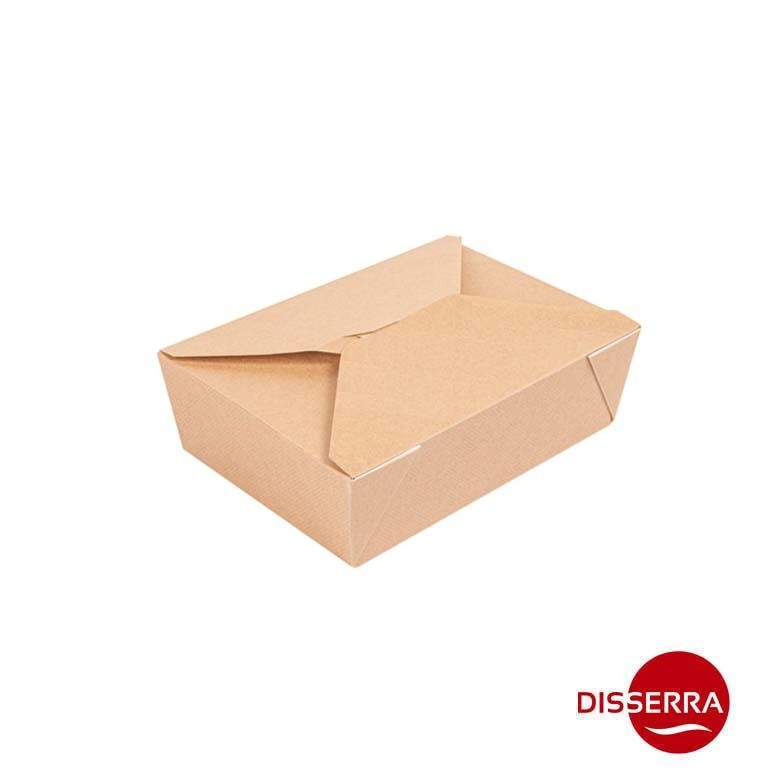 Caja Americana KRAFT TAKEAWAY 210x150x48 mm 1300 ml (Paquete 50 unidades). Caja que se forma a partir de una pieza troquelada que se monta automáticamente doblando las solapas interiores y superiores. Caja Americana KRAFT TAKEAWAY 210x150x48 mm 1300 ml (Paquete 50 unidades). Caja que se forma a partir de una pieza troquelada que se monta automáticamente doblando las solapas interiores y superiores.
