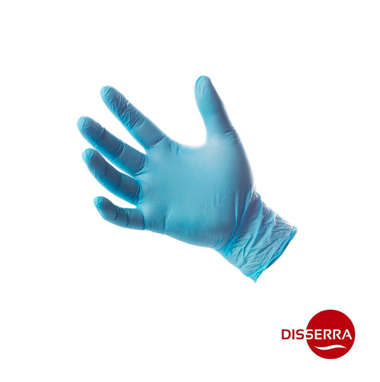 Guante desechable de examen de nitrilo azul sin polvo, hipoalergénico, fabricado con acrilonitrilo y butadieno en un proceso especial. No contiene látex. Disponible en varias tallas. Guante desechable de examen de nitrilo azul sin polvo, hipoalergénico, fabricado con acrilonitrilo y butadieno en un proceso especial. No contiene látex. Disponible en varias tallas.
