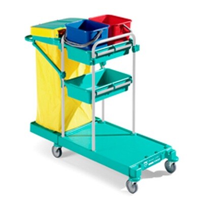 Carro limpieza GREEN 130 Rilsan multiusos en polipropileno y metal, modular y con accesorios para responder a todas las necesidades de limpieza. Saco y tapa no incluidos. Carro limpieza GREEN 130 Rilsan multiusos en polipropileno y metal, modular y con accesorios para responder a todas las necesidades de limpieza. Saco y tapa no incluidos.