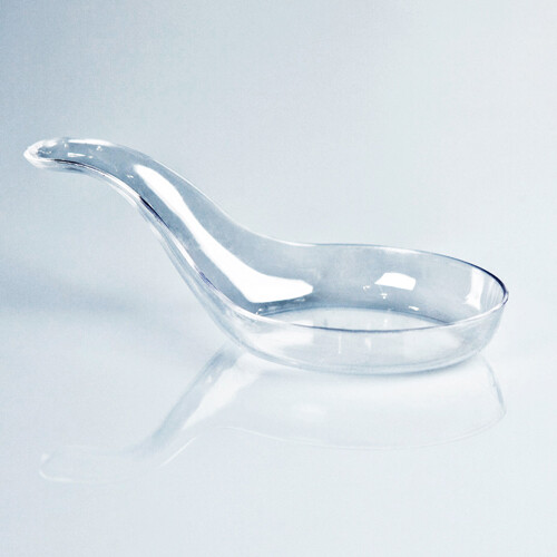 Cuchara Zakouski Glassic 8x4x3 cm 12 ml.(Paquete 25 unidades). Cuchara con diseño original e ideal para degustaciones, catering, eventos, etc.