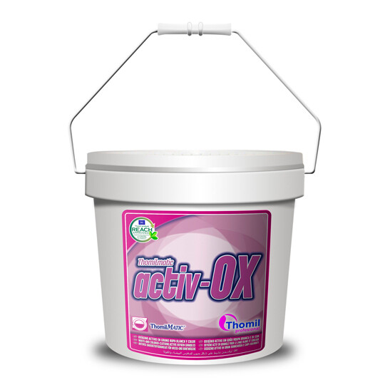 Blanqueador y desmanchado ACTIV-OX con liberador de oxígeno para todo tipo de ropa. Aumenta el blanco de la ropa, aviva los colores y elimina los malos olores. Blanqueador y desmanchado ACTIV-OX con liberador de oxígeno para todo tipo de ropa. Aumenta el blanco de la ropa, aviva los colores y elimina los malos olores.
