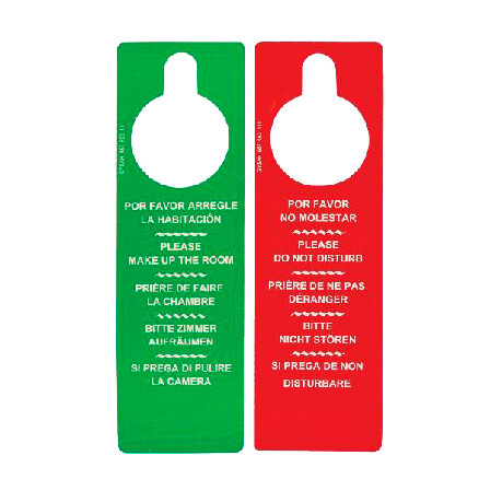 Cartel hotel no molestar plastificado en color rojo y verde (Paquete 100 unidades). Troquelado con cobertura para colgar el pomo de la puerta de la habitación del hotel, hostal, pensión, etc. Cartel hotel no molestar plastificado en color rojo y verde (Paquete 100 unidades). Troquelado con cobertura para colgar el pomo de la puerta de la habitación del hotel, hostal, pensión, etc.