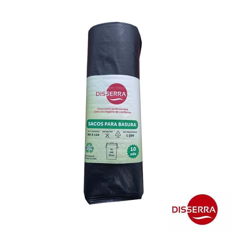 Bolsa basura grande negra DISSERRA 90x110 galga 200 (Rollo 10 unidades). Producto orientado al sector de hostelería, limpieza de colectividades, sector público, ferretería y bricolaje, etc. Bolsa basura grande negra DISSERRA 90x110 galga 200 (Rollo 10 unidades). Producto orientado al sector de hostelería, limpieza de colectividades, sector público, ferretería y bricolaje, etc.