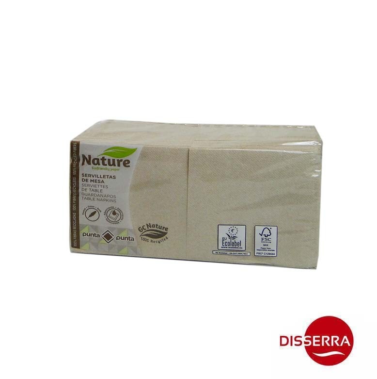 Servilleta ECO NATURE 20x20 cm 2 capas (Caja 3000 unidades). Servilleta fabricada 100% fibra reciclada, lo que le confiere un característico color marrón. Servilleta ECO NATURE 20x20 cm 2 capas (Caja 3000 unidades). Servilleta fabricada 100% fibra reciclada, lo que le confiere un característico color marrón.