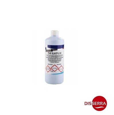 Desatascador DESATUX (Botella 1,5 kg). Acido súper concentrado, indicado para eliminar cualquier tipo de materia orgánica depositada en desagües, canalizaciones, tubos. MANEJO POR PROFESIONALES.
