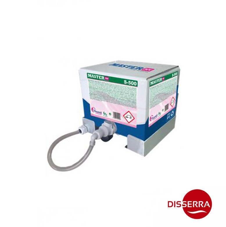 Desengrasante alcalino MASTERBOX S-500 (Caja 6 kg). Muy efectivo para la limpieza en profundidad de todo tipo de superficies con acumulación de grasa, indicado para planchas y superficies hasta 70ºC