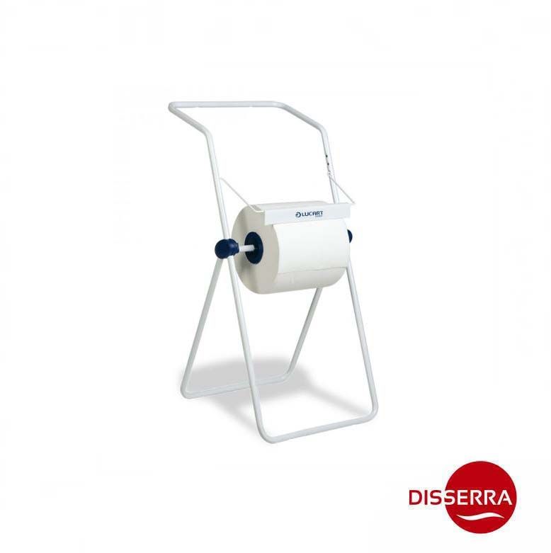 Porta bobinas industrial metálico de pie color blanco. Para bobinas de hasta 800 metros. Ideal para todo tipo de industrias, hostelería y colectividades. Porta bobinas industrial metálico de pie color blanco. Para bobinas de hasta 800 metros. Ideal para todo tipo de industrias, hostelería y colectividades.