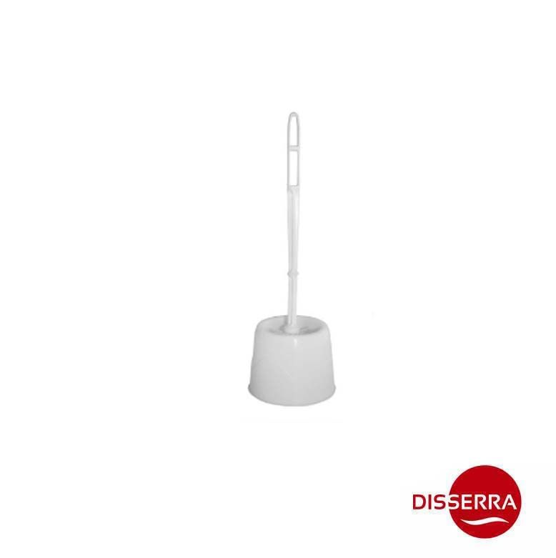 Escobillero WC blanco con soporte base WC, es un conjunto que incluye un soporte base y una escobilla diseñada específicamente para la limpieza del WC. Ideal para entornos profesionales y públicos.