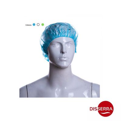 Gorro de Polipropileno (TNT) para riesgos mínimos y desechable, presentado en formato plegado/corrugado tipo acordeón, con ajuste mediante 2 elásticos en todo el reborde para una mejor protección. Gorro de Polipropileno (TNT) para riesgos mínimos y desechable, presentado en formato plegado/corrugado tipo acordeón, con ajuste mediante 2 elásticos en todo el reborde para una mejor protección.