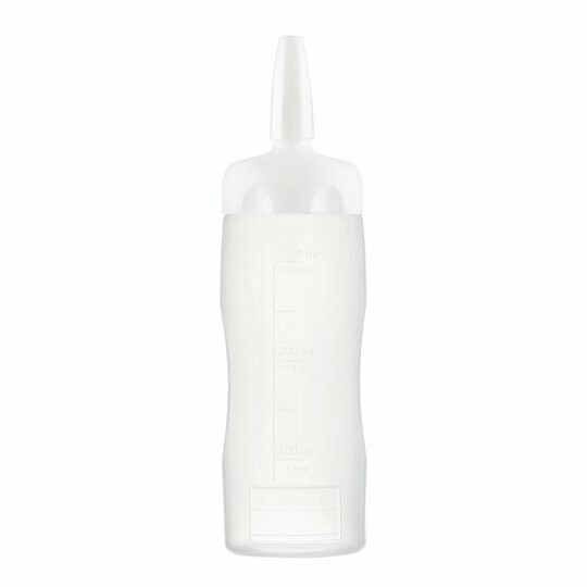 Dosificador antigoteo blanco en varias capacidades. Uso para todo tipo de aderezos, más ligeros o más espesos, aceites, salsas, reducciones, jarabes.... Permiten decorar el plato de forma limpia.