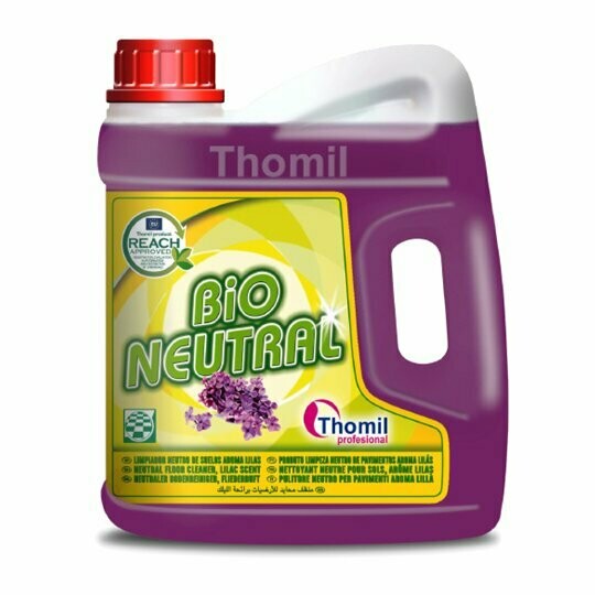 Fregasuelos BIO NEUTRAL LILAS  (Garrafa 4 l). Limpiador general con bio-alcohol elaborado en base a tensoactivos y agentes auxliares que refuerzan su poder limpiador. No deja marcas ni velos.