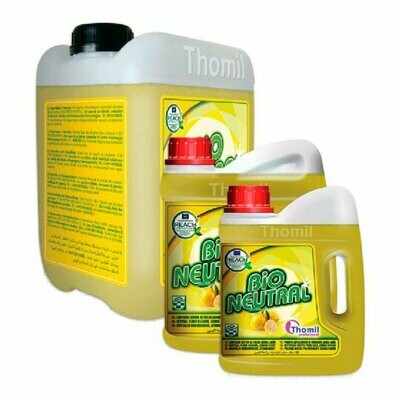 Fregasuelos BIO NEUTRAL LEMON (Garrafa 4 l). Limpiador general con bio-alcohol elaborado en base a tensoactivos y agentes auxliares que refuerzan su poder limpiador. No deja marcas ni velos.