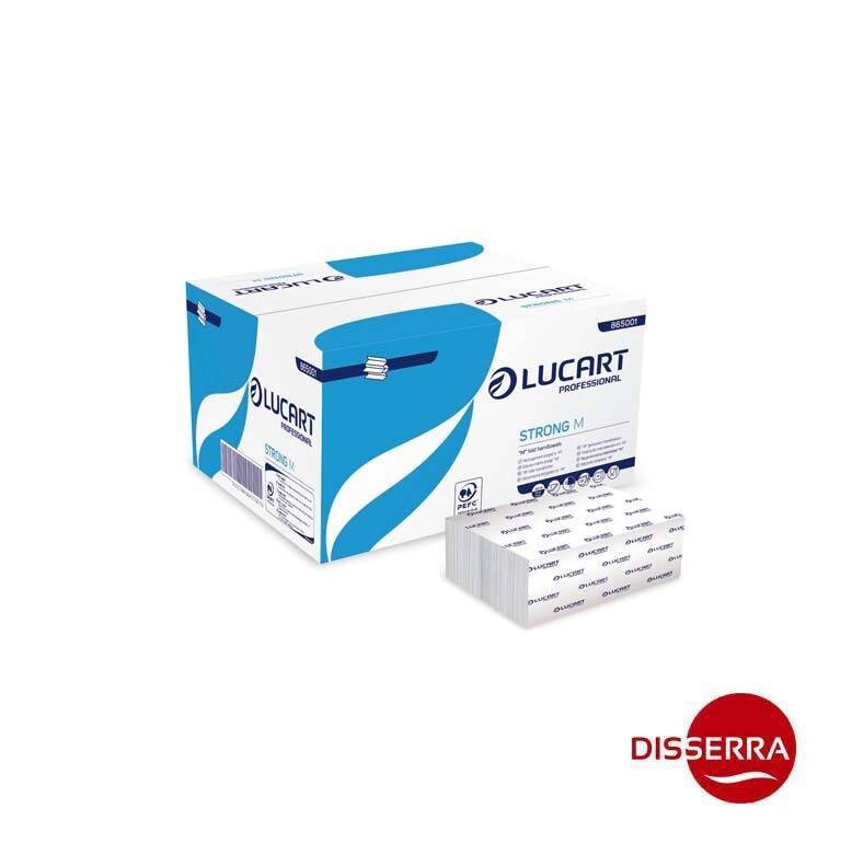 Toalla secamanos STRONG Plegado M 2capas 22,5x32cm (Caja 1875 unidades). La fuerza de la pura celulosa, Strong es la línea completa de productos realizados con el 100% fibras de celulosa virgen.