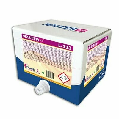 Detergente Tensoactivo Enzimático  MASTERBOX L333 (Garrafa 5 litros). Componente biológico neutro para prelavado y lavado textil. Extra reforzado con tecnología biológica nuevo compuesto de 5 enzimas.