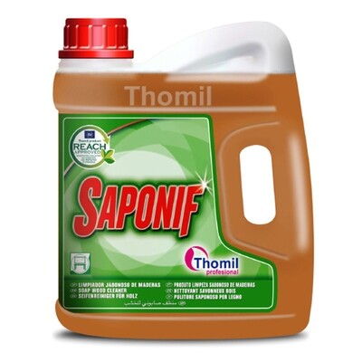 Limpiador jabonoso madera SAPONIF (Garrafa 4 l). Producto elaborado en base a jabones naturales y tensioactivos, que li9mpian, nutren y cuidan la madera.