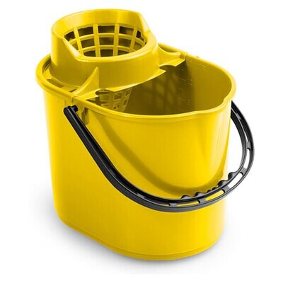 Cubo Fregar+Escurridor PIT RECTANGULAR AMARILLO 12 litros. Cubo con una cubeta para escurridor. Ideal para manejo semiprofesional.