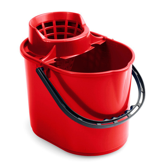 Cubo Fregar+Escurridor PIT RECTANGULAR ROJO 12 litros. Cubo con una cubeta para escurridor Ideal para manejo semiprofesional.