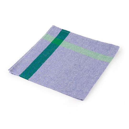 Paño sarga algodón VAJILLA azul 55x55 cm (Paquete 12 unidades).  Paño perfecto para una variedad de trabajos de limpieza en la cocina.  Tejido sarga azul con bandas laterales.