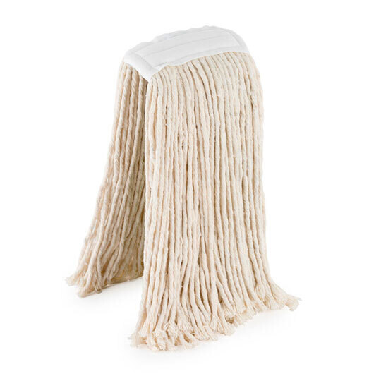 Recambio mopa húmeda ALGODÓN industrial 350 gr. Fregona/mopa para el fregado de superficies grandes, por su gran tamaño. Ideal para la limpieza profesional. Escurrir con prensa.