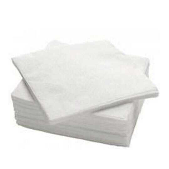 Servilleta papel BLANCA 33x33 cm 2 capas (Caja 4200 unidades). Servilletas de 2 capas de papel tisú gofradas por los bordes para que las dos capas no se separen.