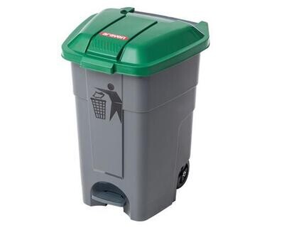 Contenedor con pedal y tapa en varios colores de polipropileno 50 litros. Contenedor específico para cada tipo de desecho, permitiendo la clasificación del residuo generado.