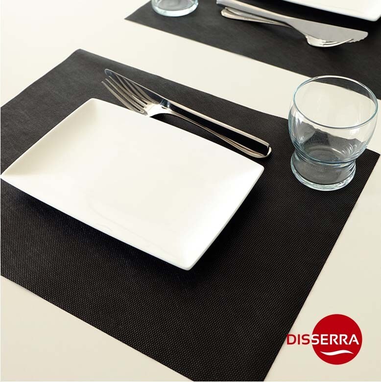 Mantel individual Newtex negro 30x40 cm (Caja 500 unidades). Ideal para bares, cafeterías, restaurantes, etc. Elengante mantel individual que marcara la diferencia frente a tus competidores.
