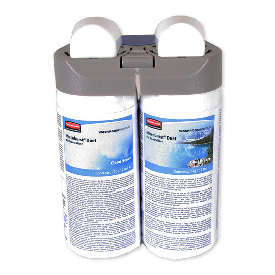 Ambientador Duet Clean Sense&Cool Breeze 2x121 ml. Ambientador Fresco con notas refrescantes de cítricos y hierbas. Elimina los malos olores y ambientación de áreas como cuartos baño, vestuarios, etc.