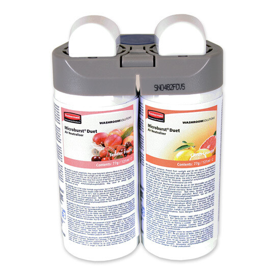 Ambientador Duet Tender Fruits&Citrus, 2x121 ml. Ambientador Cítrico Frutal con especias, aroma a océano y almizcle. Elimina los malos olores de áreas como baños, vestuarios, habitaciones, etc.