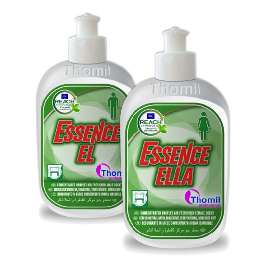 Ambientador concentrado Essence El 275 ml. Aroma personalizado. Extraordinaria permanencia del perfume. Enmascara rápidamente los malos olores. Crea un ambiente limpio y fresco.