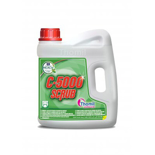 Super limpiador fregadora C5000 industria alimentaría. (Garrafa 4 litros) Detergente alcalino concentrado para fregadora automática, espuma controlada. Indicado especialmente para sector alimentario.
