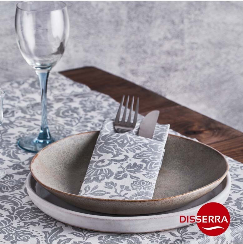 Servilleta Canguro Air Laid Praga Plata 40x32 cm (Caja 800 unidades).  Servilleta de luxe para distinguirse del resto de competidores,. Completamente  biodegradable y compostable.