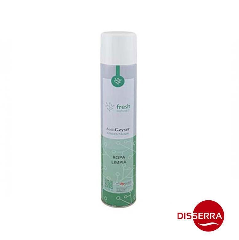Ambientador AmbiGeyser Ropa Limpia 750 ml. Ambientador de gran descarga para aromatizar grandes espacios. Destaca por su potencia, intensidad y larga duración.