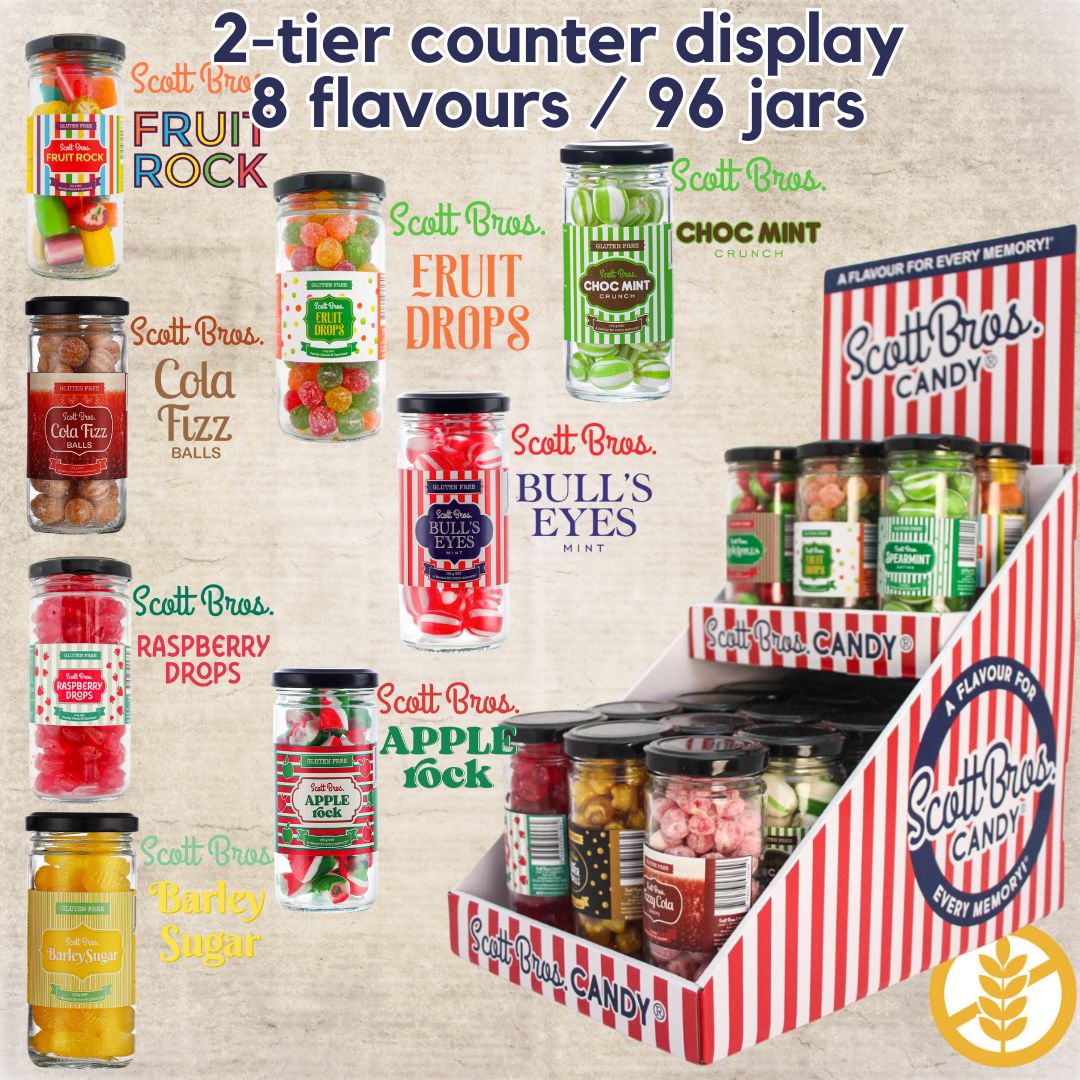 2-Tier Counter Display Option #1 - 96 Jars / 8 Flavours