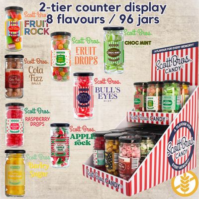 2-Tier Counter Display Option #1 - 96 Jars / 8 Flavours