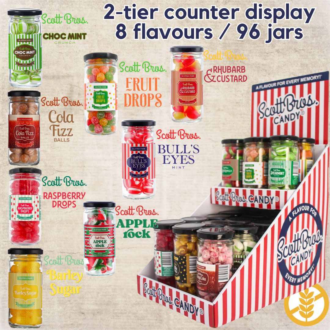 2-Tier Counter Display Option #1 - 96 Jars / 8 Flavours