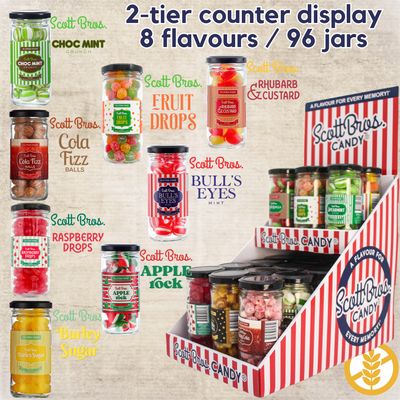 2-Tier Counter Display Option #1 - 96 Jars / 8 Flavours