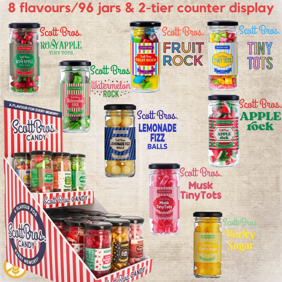 2-Tier Counter Display - 96 Jars / 8 Flavours