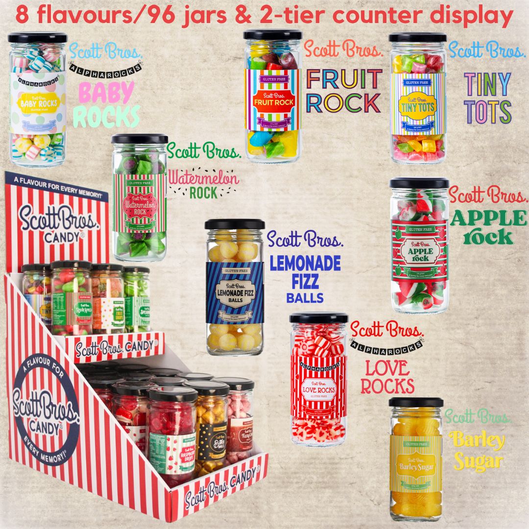 2-Tier Counter Display - 96 Jars / 8 Flavours